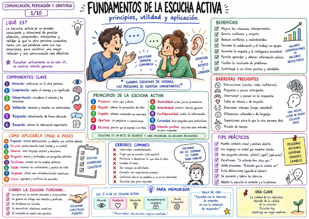 Fundamentos de la Escucha Activa — Mapa Visual 02