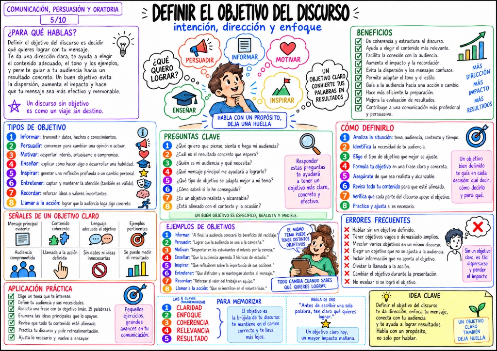 Definir el Objetivo del Discurso — Mapa Visual 06